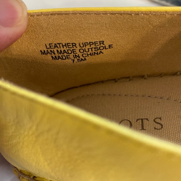 Talbots Izzy Cinched Nappa Yellow Leather Espadrille Slip-On, Loafers, 7 1/2 - Picture 7 of 11